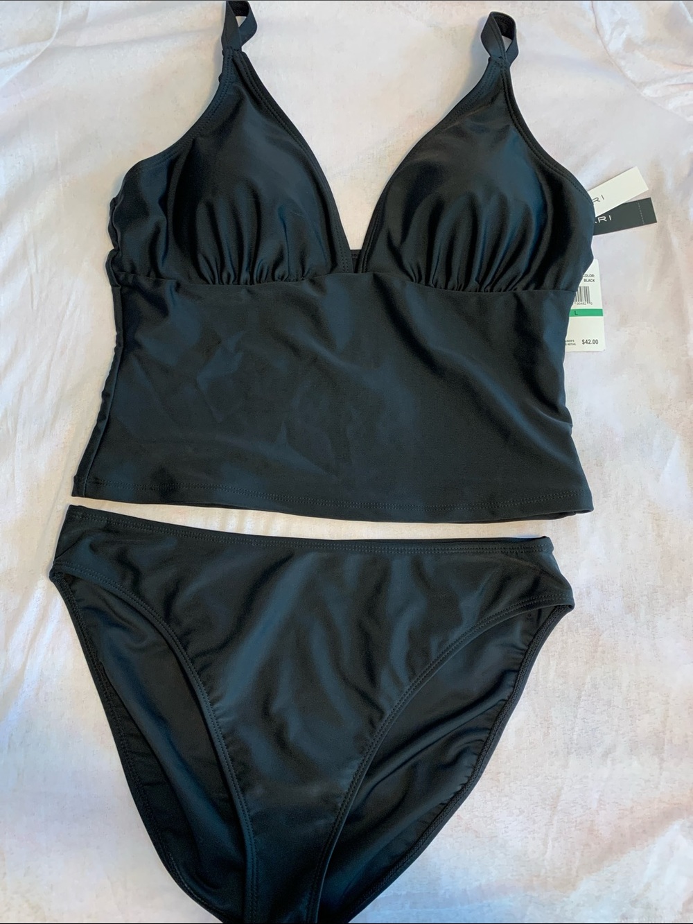 Tahari Black Women's Tankini Top and Bikini Bottom Set